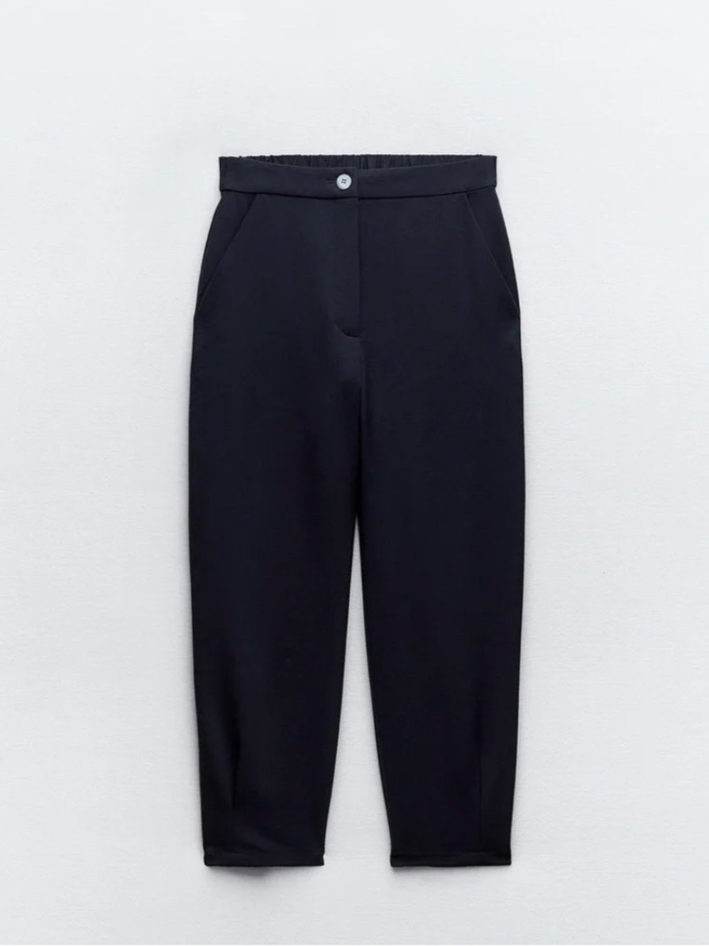 Zara Black Cropped Tailored Tapered Pants